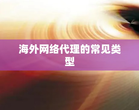 海外网络代理的常见类型