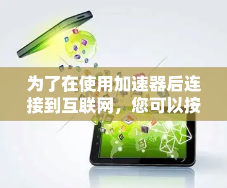 为了在使用加速器后连接到互联网，您可以按照以下步骤操作