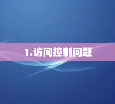 1.访问控制问题