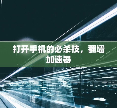 打开手机的必杀技，翻墙加速器