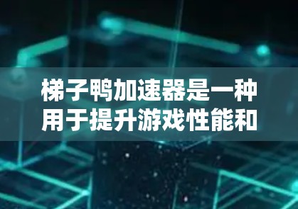 梯子鸭加速器是一种用于提升游戏性能和体验的工具,通常针对特定的游戏,如梯子鸭游戏。以下是对该加速器的详细总结