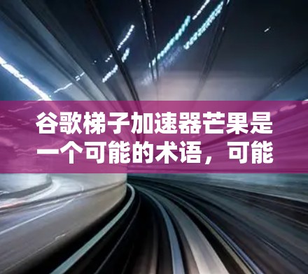 谷歌梯子加速器芒果是一个可能的术语，可能指的是一种用于加速数据传输或网络连接的设备或软件，结合了谷歌和芒果两个元素。以下是对该术语的详细分析