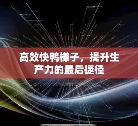 高效快鸭梯子,提升生产力的最后捷径