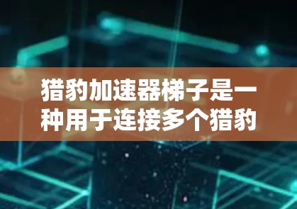 猎豹加速器梯子是一种用于连接多个猎豹加速器的装置，通过调整梯子的角度，可以改变加速器之间的距离和动力传递，从而优化跑步的距离和速度。以下是一步步的使用指南