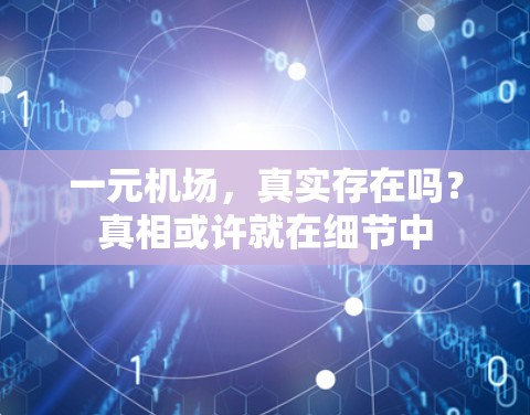 一元机场,真实存在吗?真相或许就在细节中