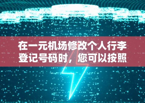 在一元机场修改个人行李登记号码时,您可以按照以下步骤操作
