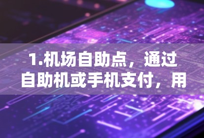 1.机场自助点，通过自助机或手机支付，用户可以直接输入订单信息，完成行李托运或登机手续