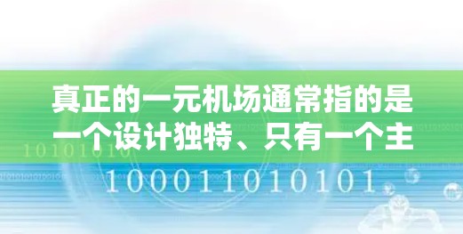 真正的一元机场通常指的是一个设计独特、只有一个主要入口或者运行方式特别的机场。这种设计可能通过简洁的建筑、独特的建筑风格、特别的设施或运行方式来实现。以下是一些可能的描述性内容