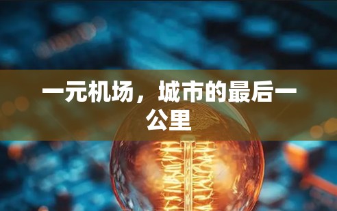 一元机场,城市的最后一公里