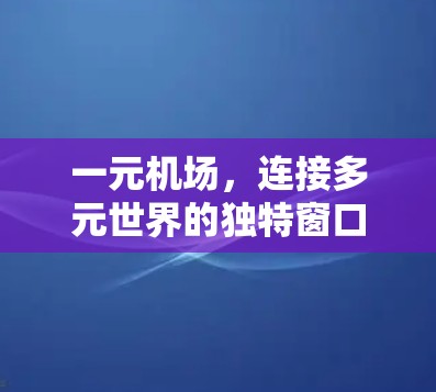 一元机场，连接多元世界的独特窗口