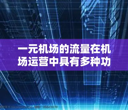 一元机场的流量在机场运营中具有多种功能，主要体现在以下几个方面