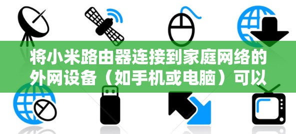 将小米路由器连接到家庭网络的外网设备（如手机或电脑）可以通过以下步骤完成