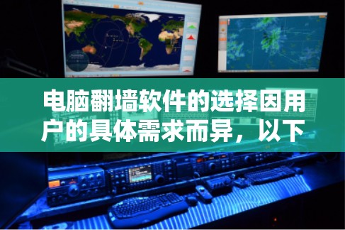 电脑翻墙软件的选择因用户的具体需求而异，以下是一些常见的推荐，涵盖功能、安全性和操作性
