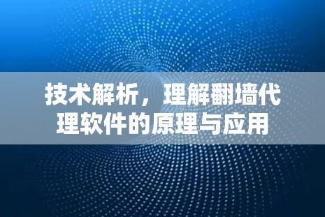 技术解析，理解翻墙代理软件的原理与应用