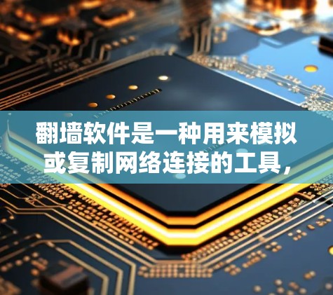 翻墙软件是一种用来模拟或复制网络连接的工具，通常用于测试、管理或构建虚拟网络环境。以下是一些常用的翻墙软件推荐