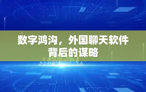 数字鸿沟，外国聊天软件背后的谋略