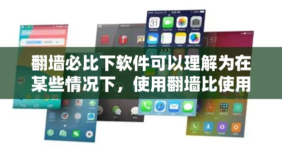 翻墙必比下软件可以理解为在某些情况下,使用翻墙比使用软件操作更有效、更安全或更方便。以下是对这一问题的详细分析 翻墙必比下软件可以理解为在某些情况下,使用翻墙比使用软件操作更有效、更安全或更方便。以下是对这一问题的详细分析