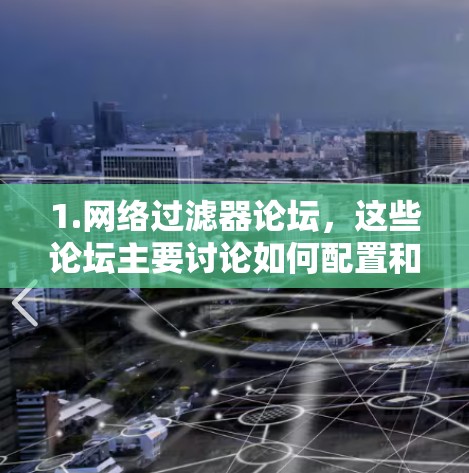 1.网络过滤器论坛，这些论坛主要讨论如何配置和使用网络过滤器，帮助用户高效利用网络资源