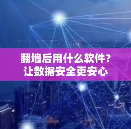 翻墙后用什么软件？让数据安全更安心